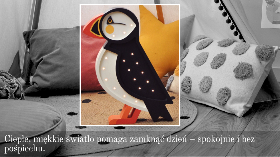 tipi i lampka w dziecięcym pokoju 